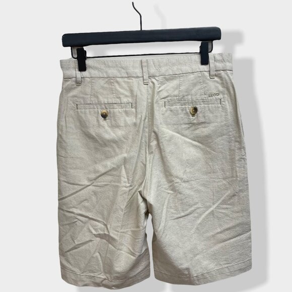 Izod Tan‎ Cotton Chino Shorts - Picture 3 of 4